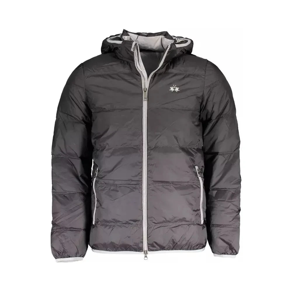 La Martina Black Polyamide Men Jacket La Martina