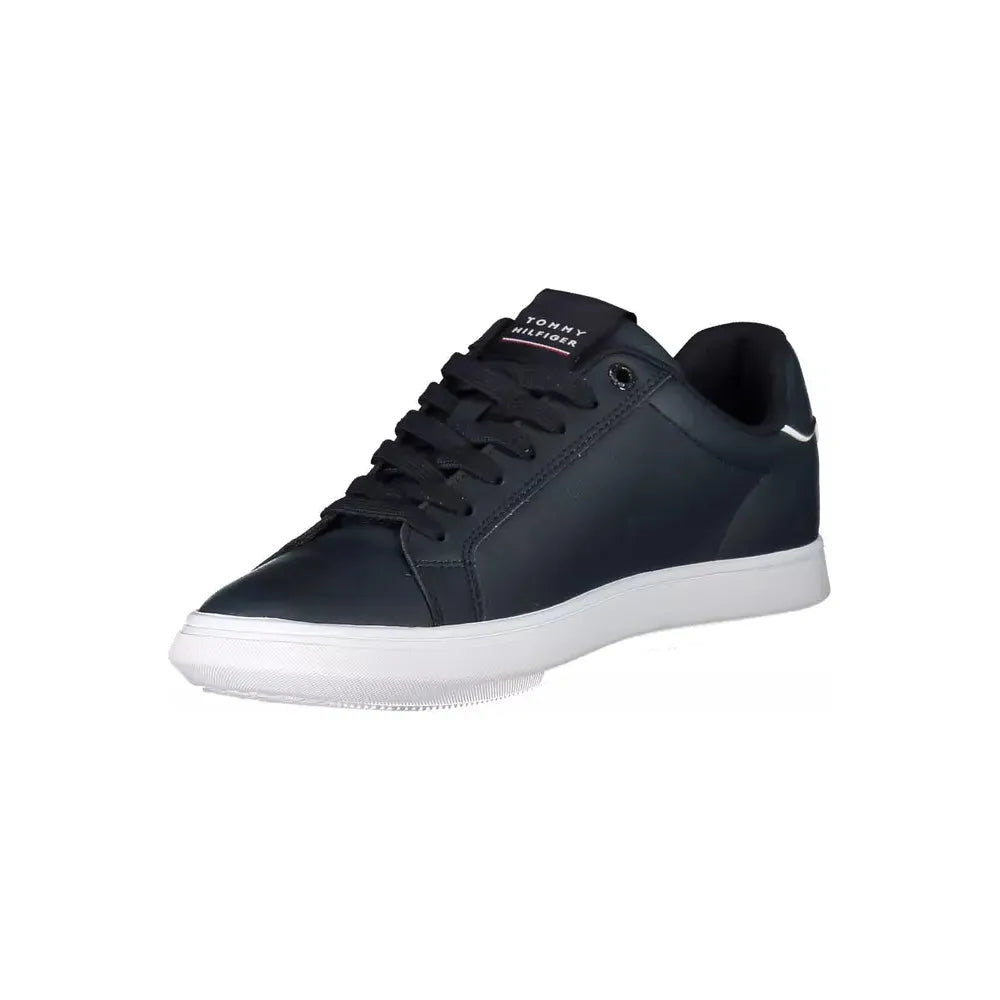 Tommy Hilfiger Blue Leather Men Sneaker Tommy Hilfiger