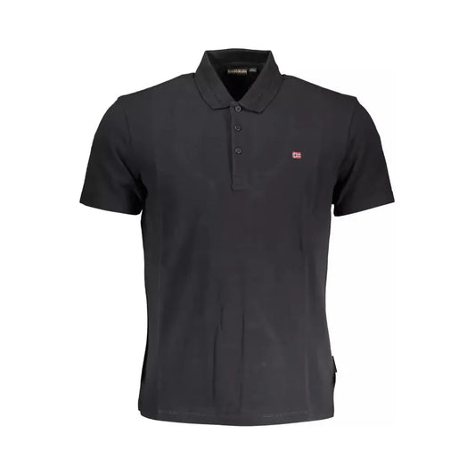 Napapijri Black Cotton Men Polo Shirt Napapijri