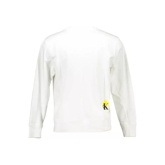 Calvin Klein White Cotton Men Sweater Calvin Klein