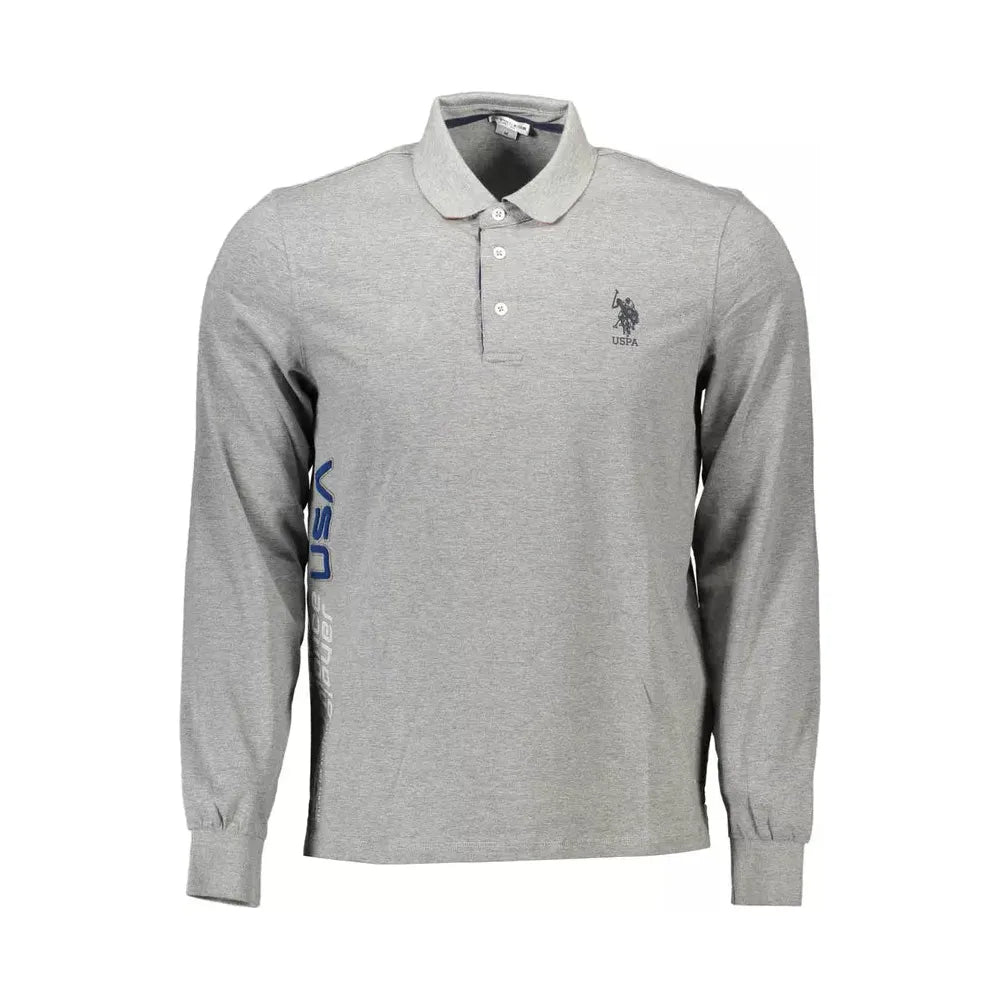 U.S. POLO ASSN. Gray Cotton Men Polo Shirt U.S. POLO ASSN.