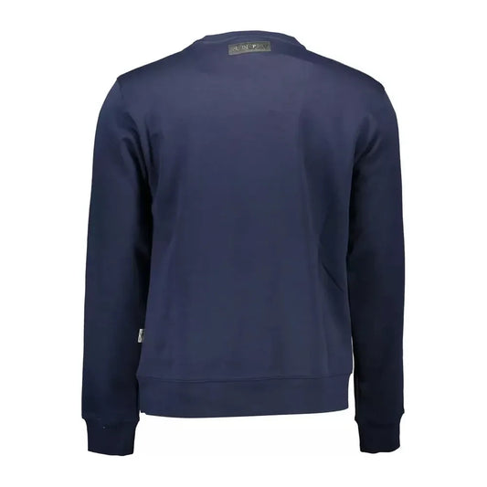 Plein Sport Blue Cotton Mens Sweater Plein Sport