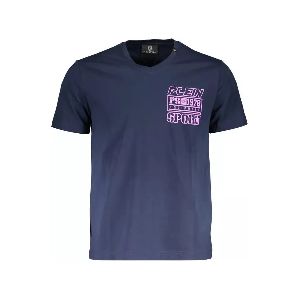 Plein Sport Blue Cotton Men T-Shirt Plein Sport