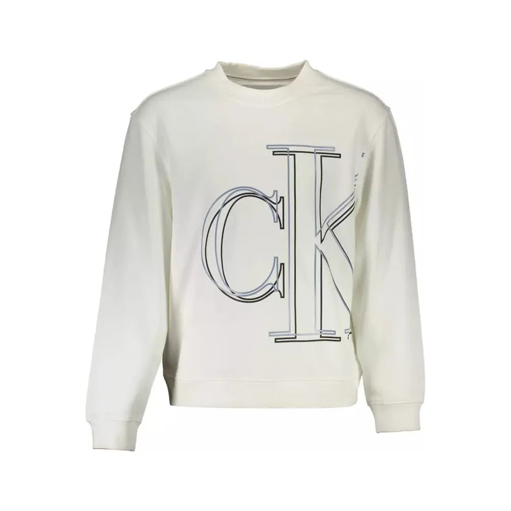 Calvin Klein White Cotton Men Sweater Calvin Klein