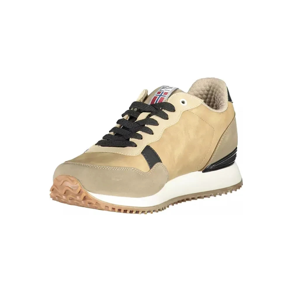 Napapijri Beige Polyester Men Sneaker Napapijri