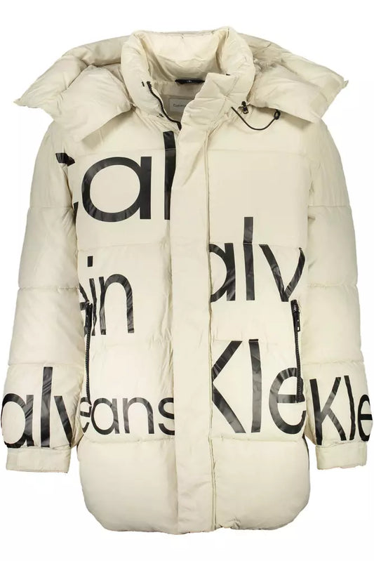 Calvin Klein Beige Polyester Men Jacket Calvin Klein