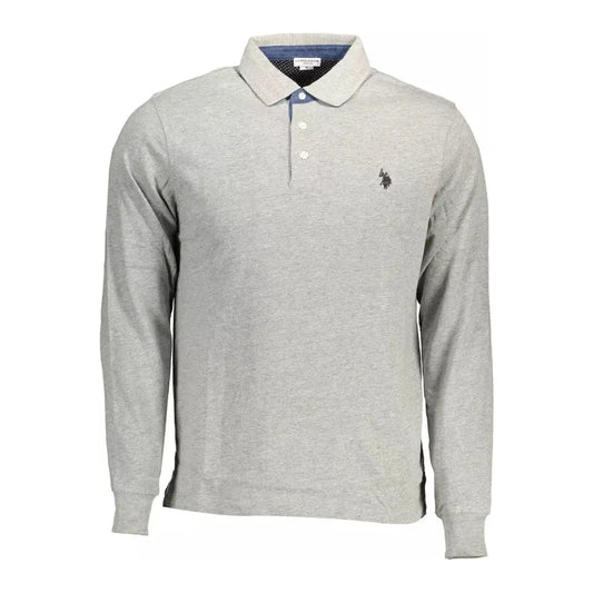 U.S. POLO ASSN. Gray Cotton Men Polo Shirt U.S. POLO ASSN.