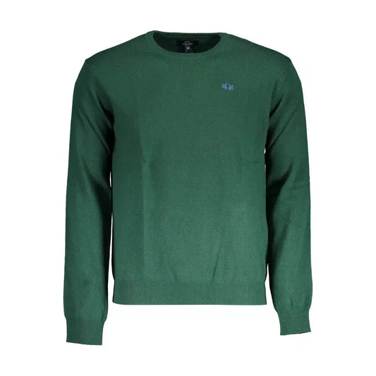 La Martina Green Wool Men Sweater La Martina