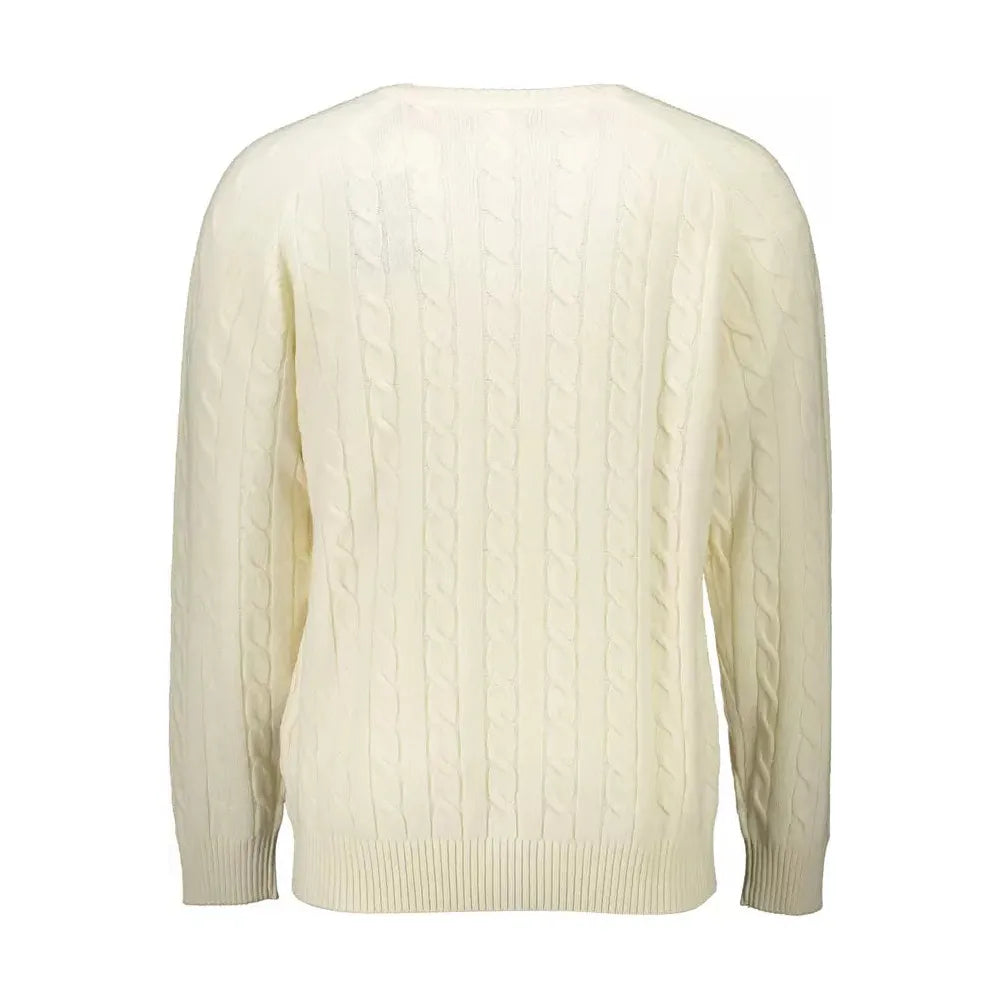 Gant White Wool Men Sweater Gant