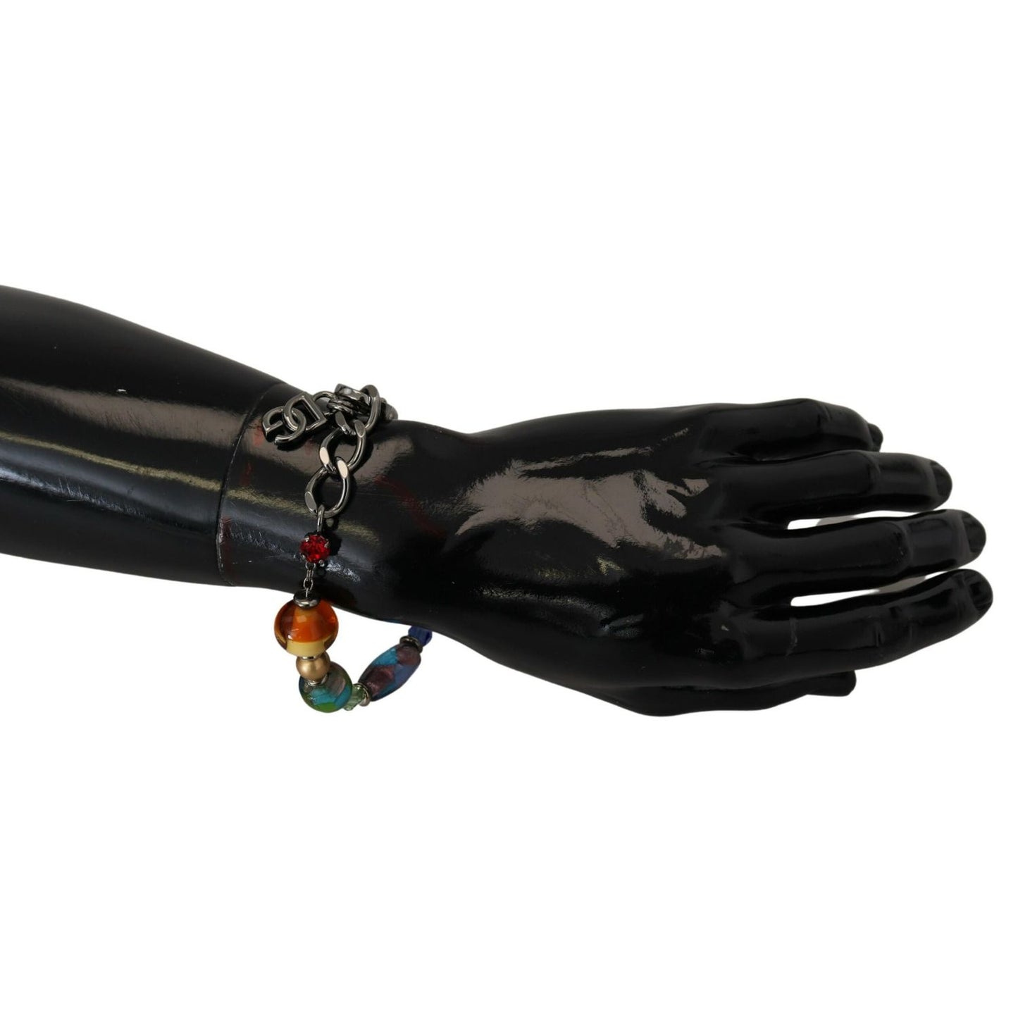 Dolce & Gabbana multicolor Silver Chain Brass Beaded Lobster Clasp Bracelet