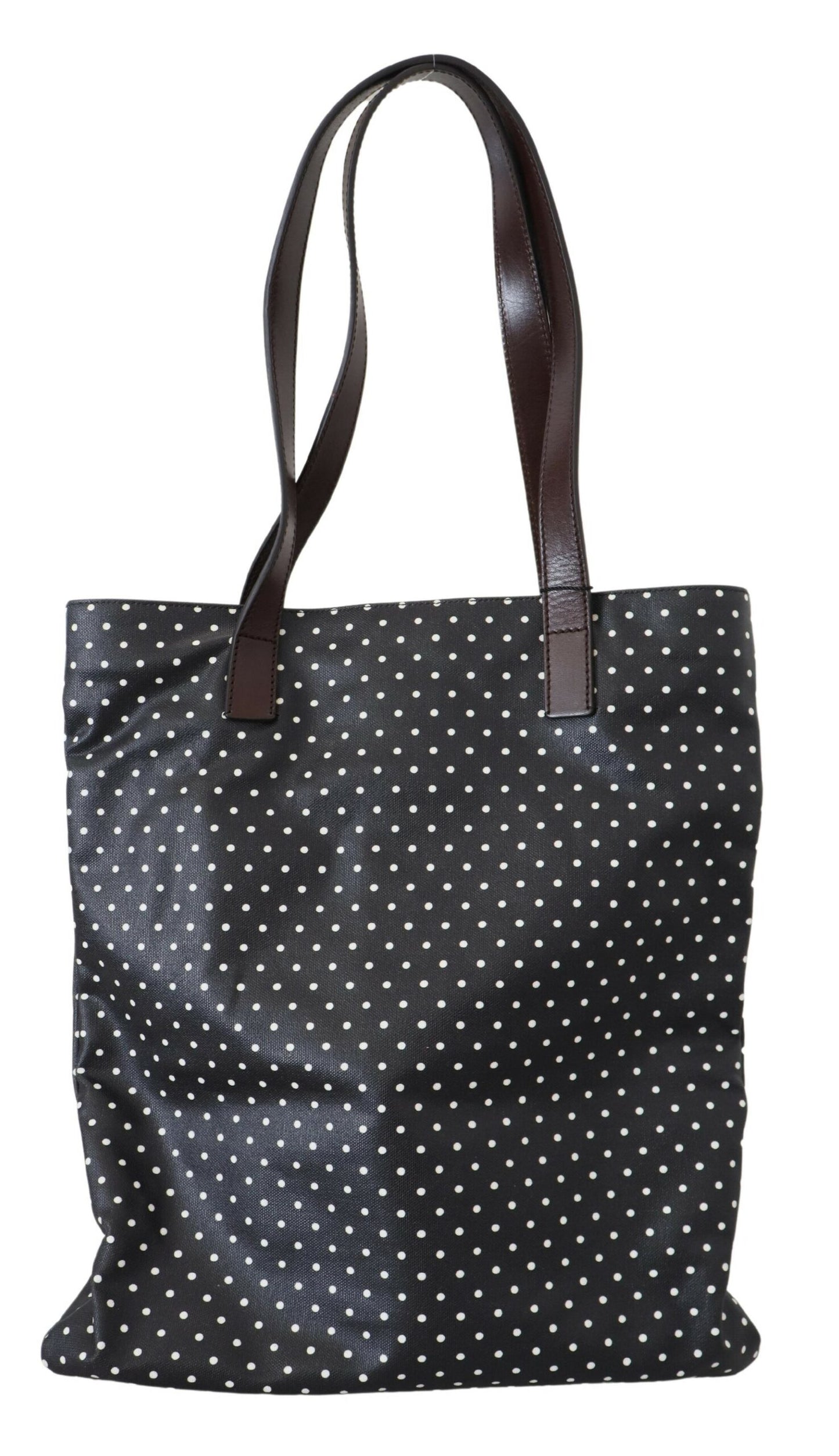 Dolce & Gabbana Elegant Canvas & Leather Tote Bag - Black & White Dolce & Gabbana