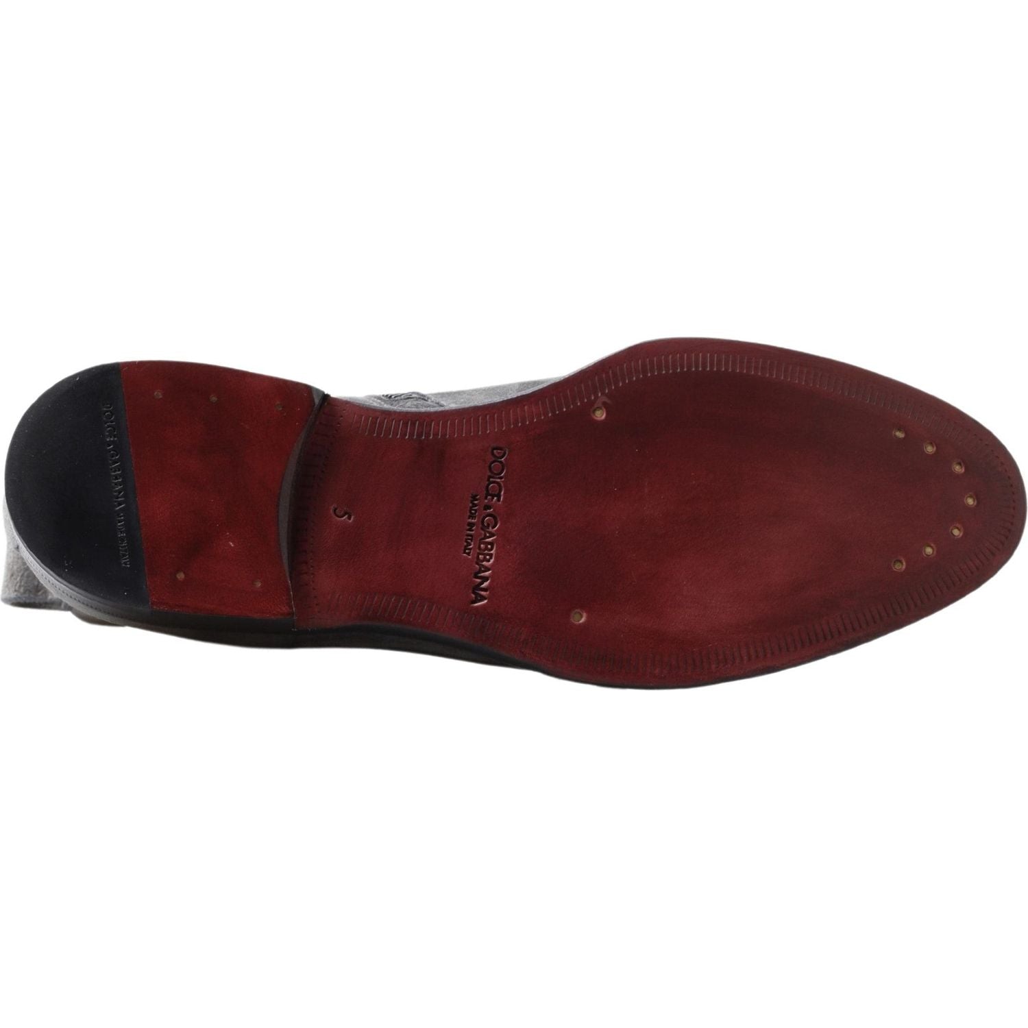 حذاء تشيلسي الجلدي الأنيق باللون الرمادي من دولتشي آند غابانا