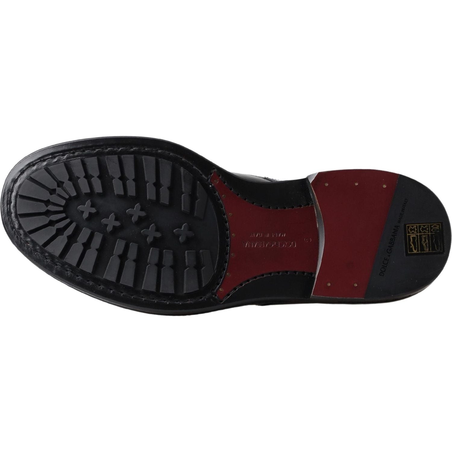 حذاء رجالي أنيق من الجلد باللون الأسود من دولتشي آند غابانا