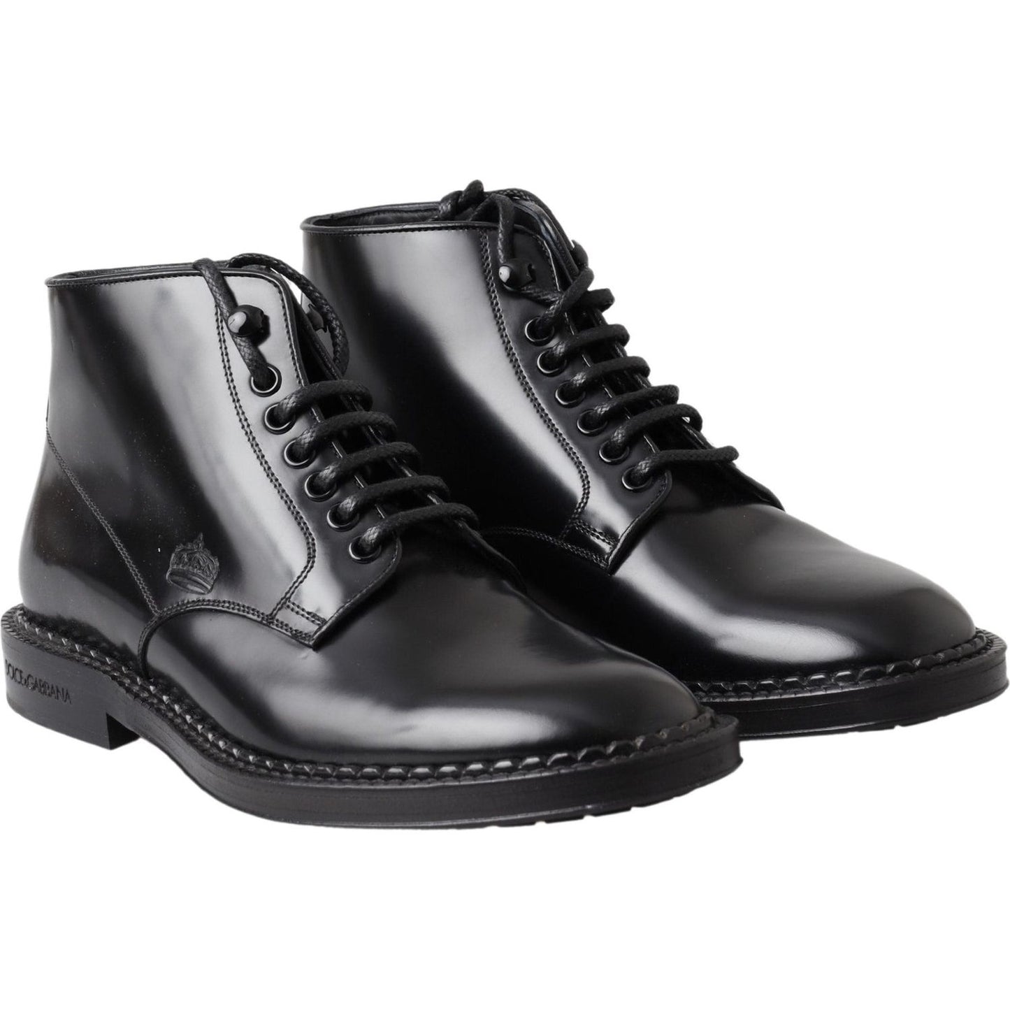 Dolce & Gabbana Elegant Black Leather Men's Boots Dolce & Gabbana