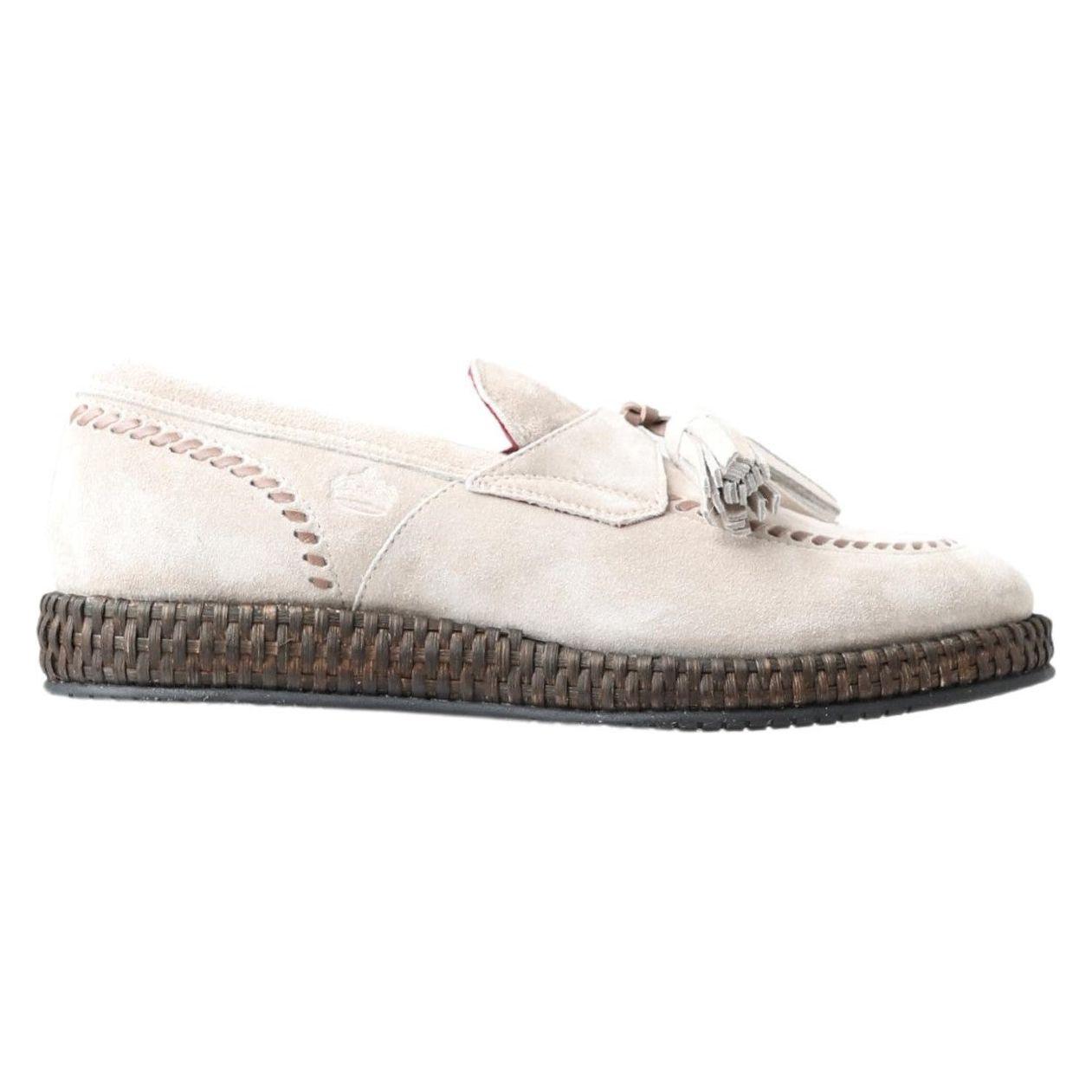 Dolce & Gabbana Elegant Ivory Leather Espadrilles Dolce & Gabbana