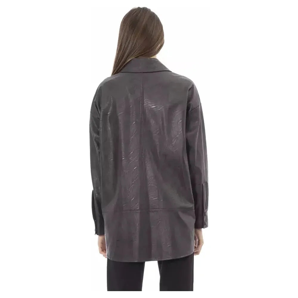 Alpha Studio Brown Polyethylene Women Shirt Alpha Studio