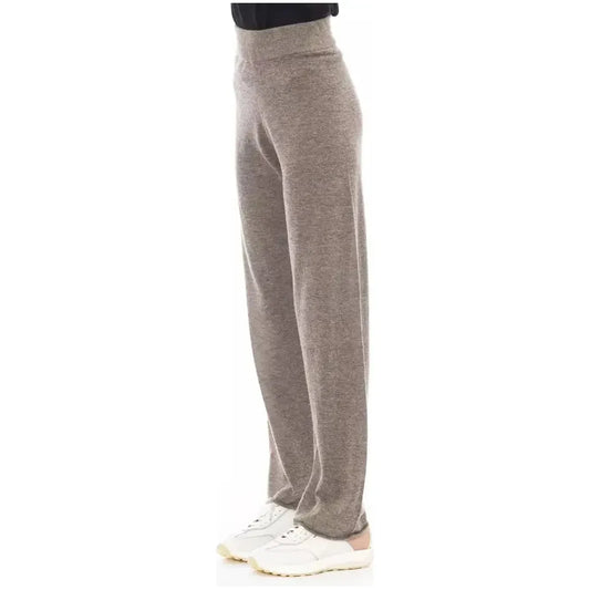 Alpha Studio Brown Wool Women Pant Alpha Studio