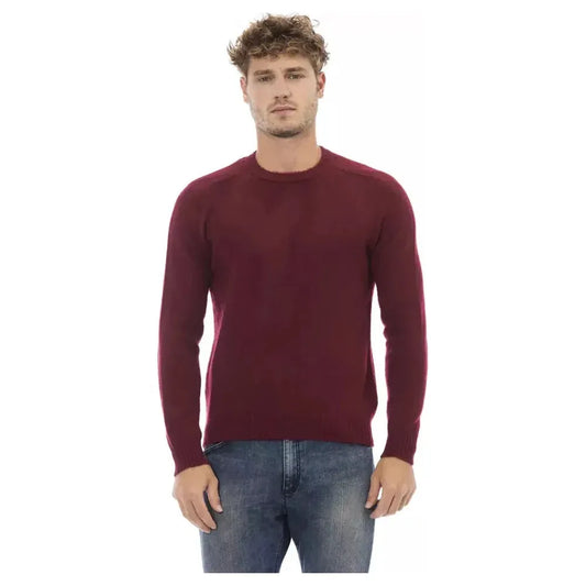 Alpha Studio Red Wool Men Sweater Alpha Studio