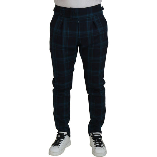 Dolce & Gabbana Elegant Plaid Wool Dress Pants Dolce & Gabbana