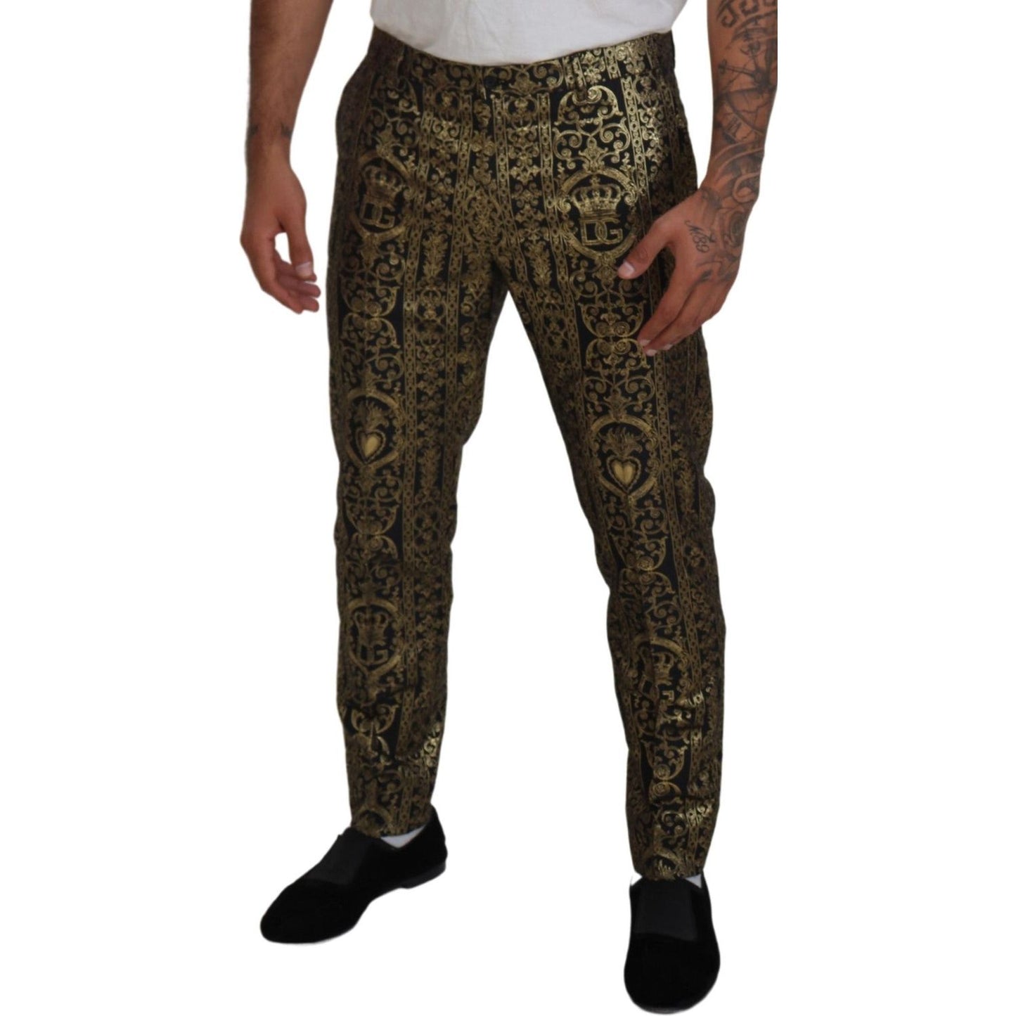 Dolce & Gabbana Elegant Jacquard Evening Pants Dolce & Gabbana