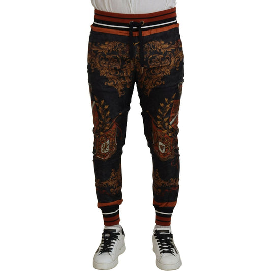 Dolce & Gabbana Baroque Crown Silk Sweatpants Dolce & Gabbana