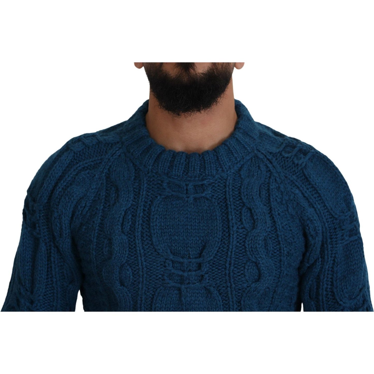 Dolce & Gabbana Elegant Blue Crewneck Sweater Dolce & Gabbana