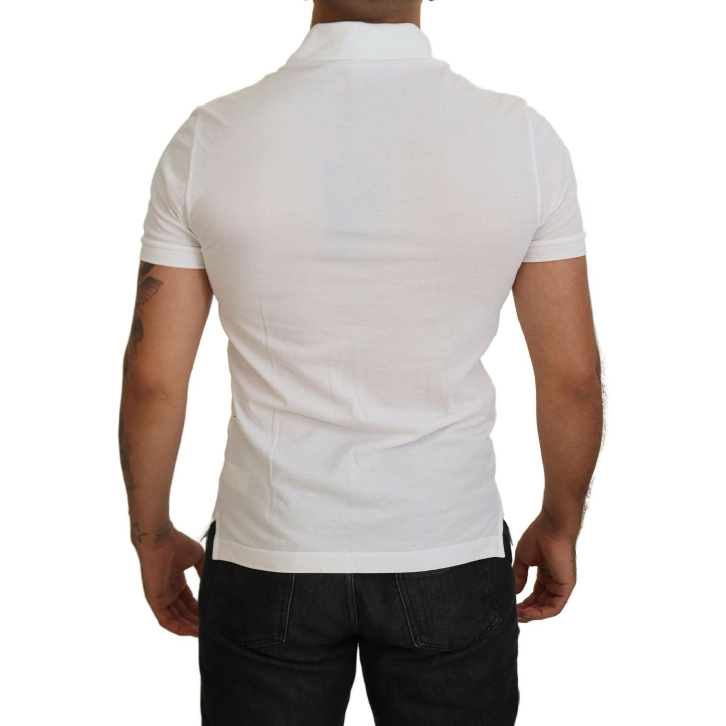 Dolce & Gabbana Elegant White Cotton Blend Polo Dolce & Gabbana