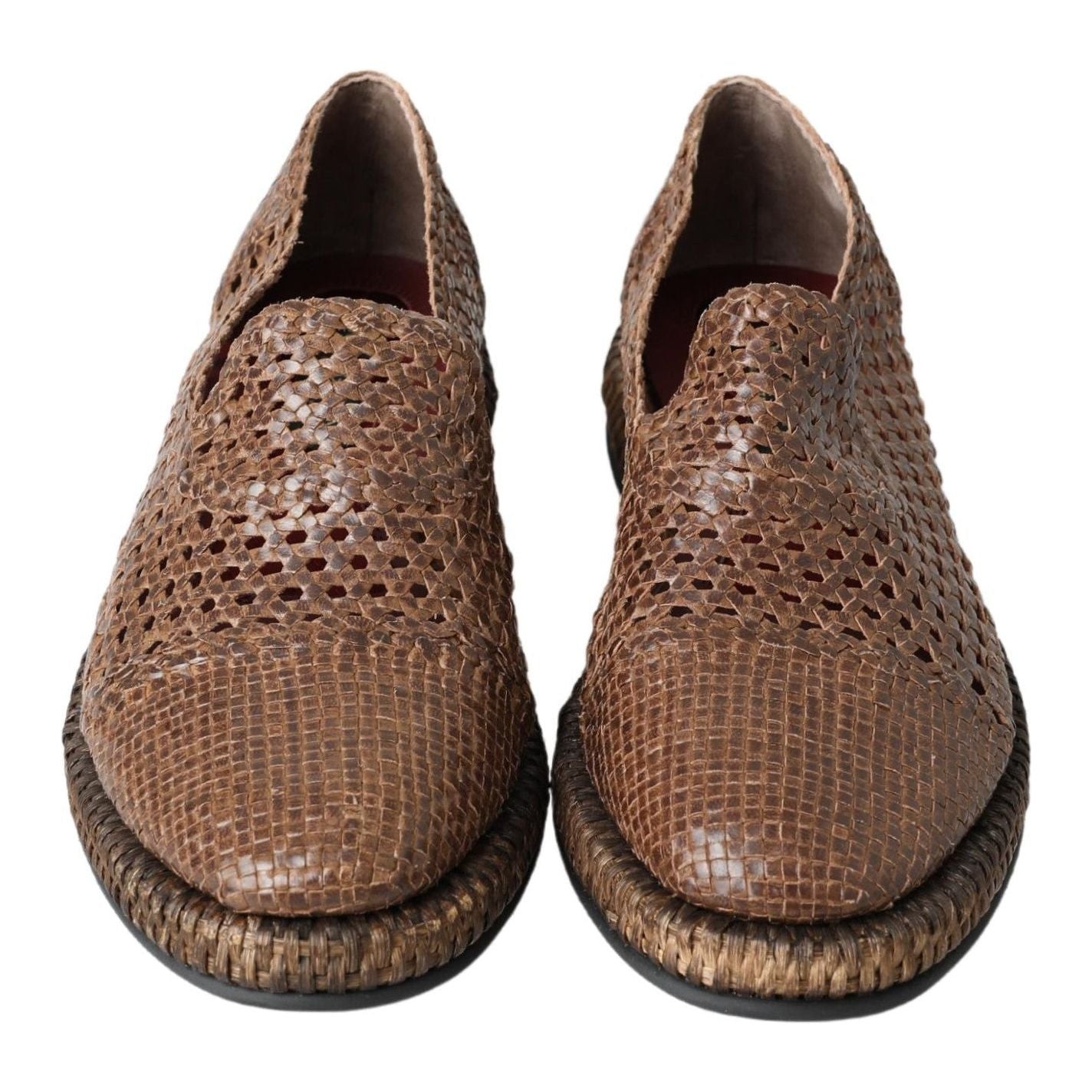 Dolce & Gabbana Elegant Leather Slipper Loafers in Brown Dolce & Gabbana