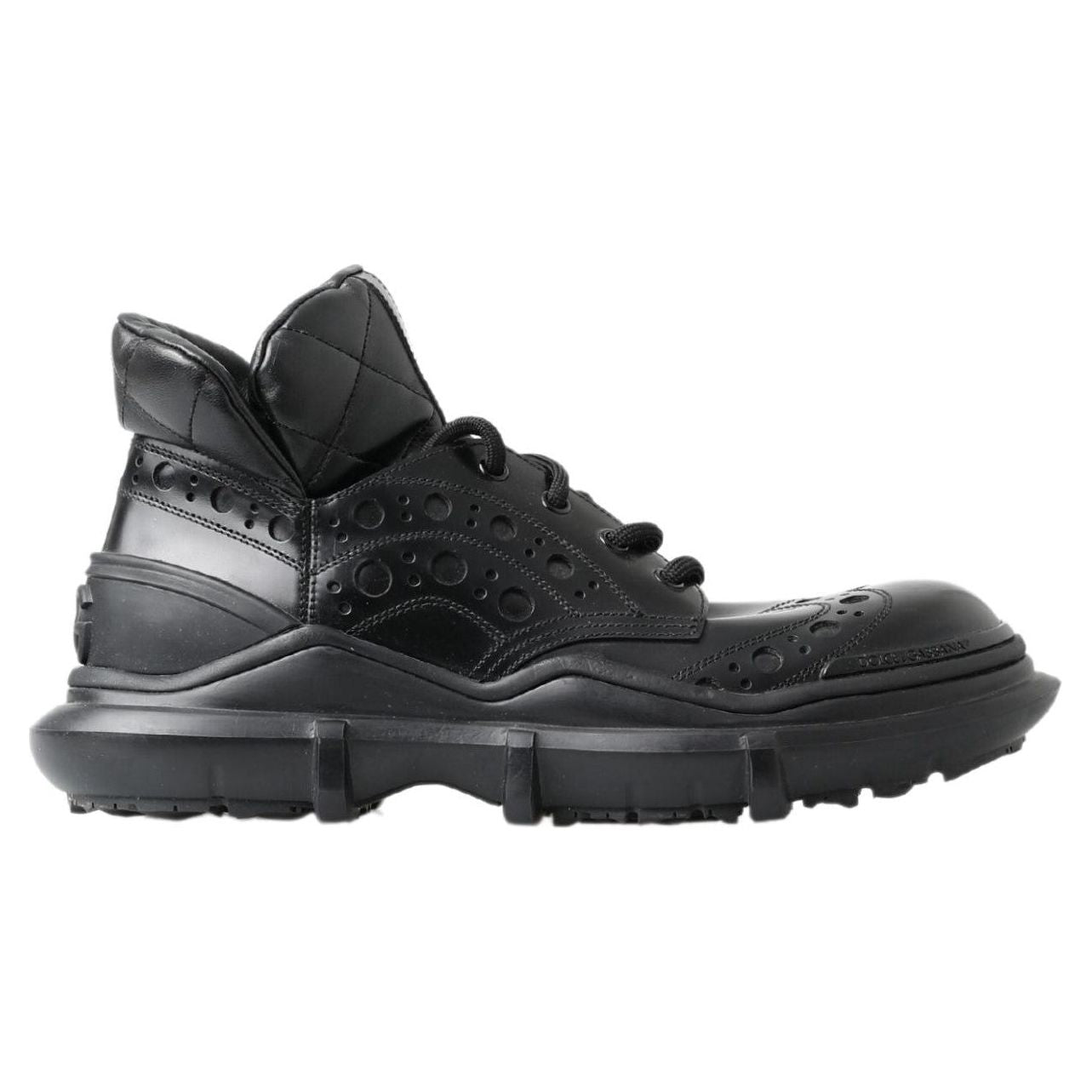Dolce & Gabbana Black Leather Ankle Casual Boots