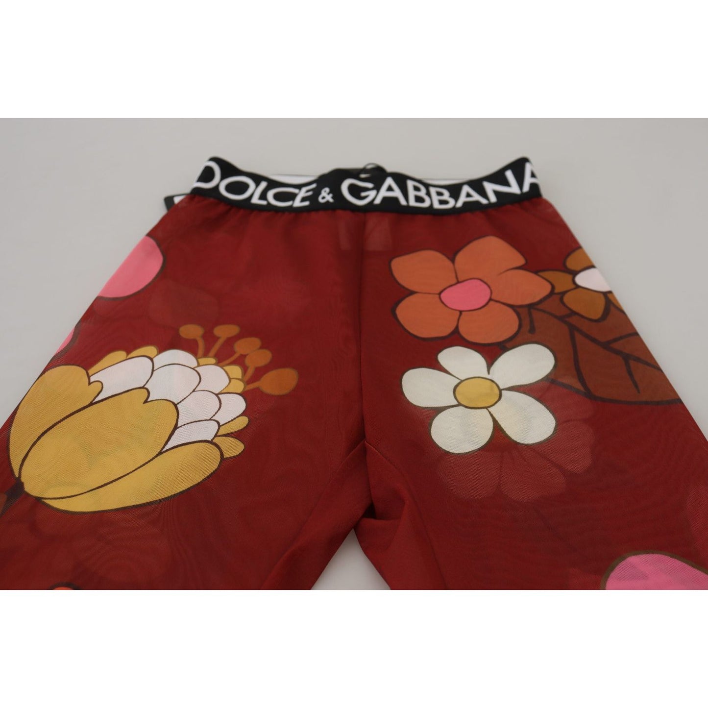 Dolce & Gabbana Floral Red High Waist Leggings Dolce & Gabbana