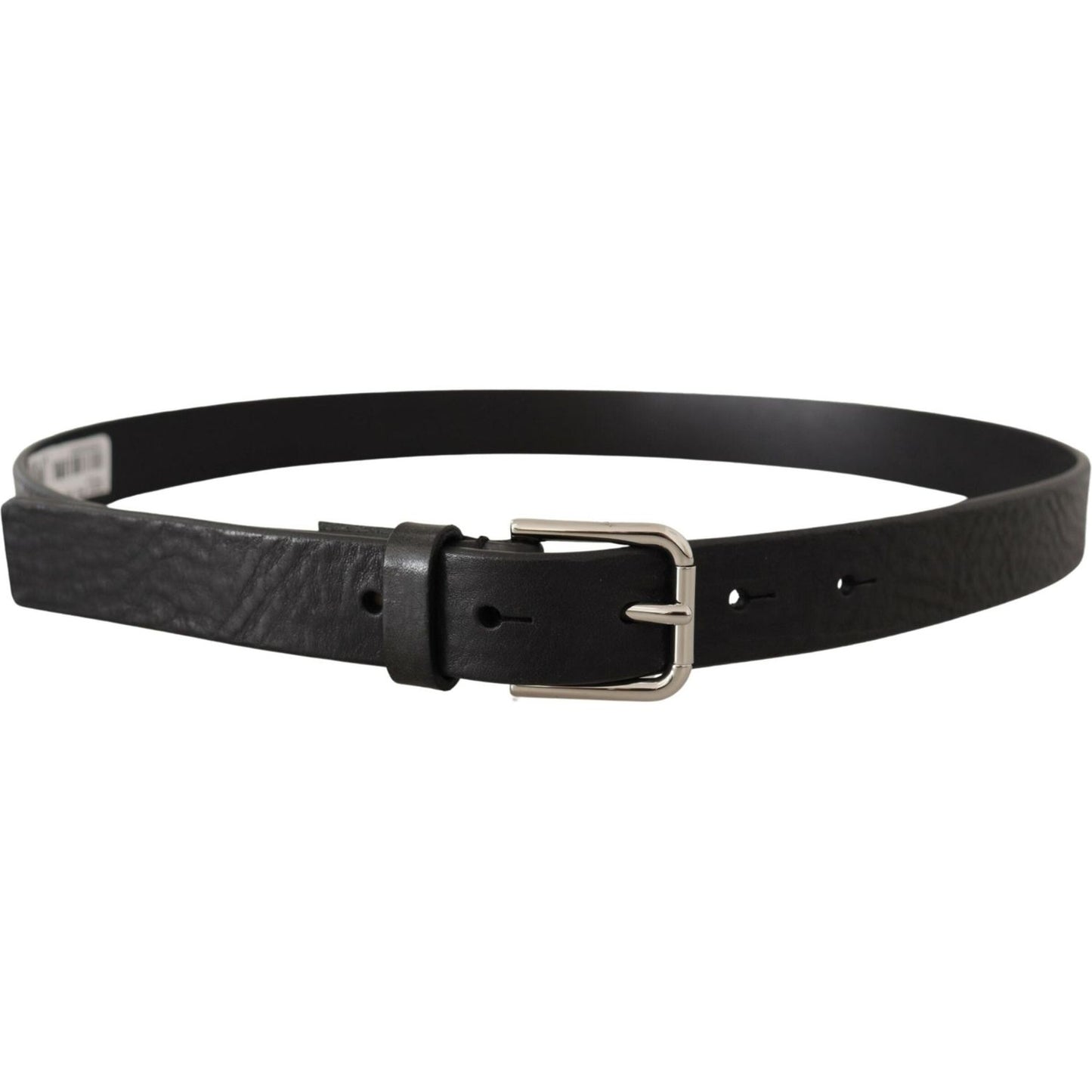 Dolce & Gabbana Elegant Black Leather Belt with Metal Buckle Dolce & Gabbana