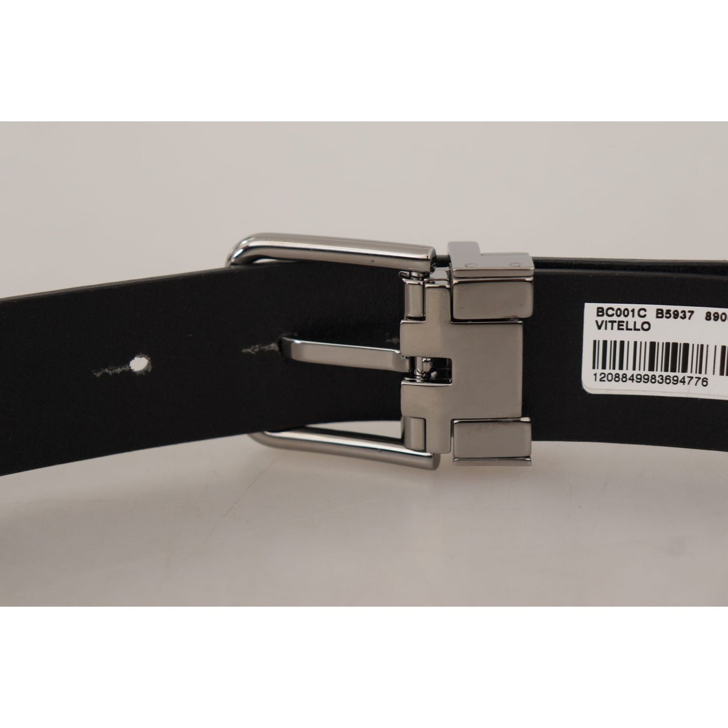 Dolce & Gabbana Elegant Black Leather Belt with Metal Buckle Dolce & Gabbana