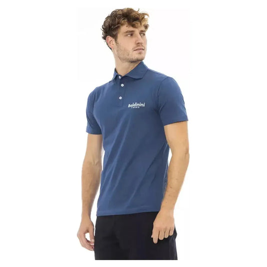 Baldinini Trend Blue Cotton Men Polo Baldinini Trend