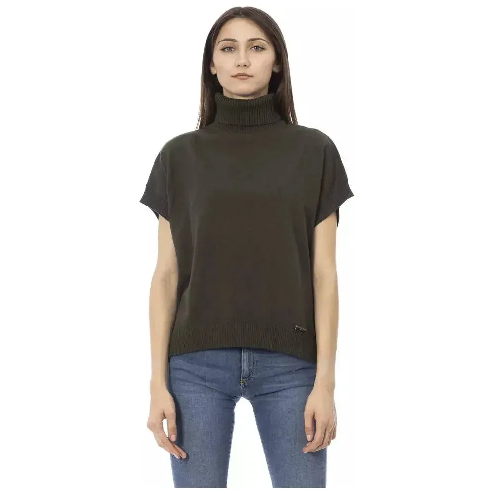 سترة نسائية من الصوف باللون الأخضر من Baldinini Trend