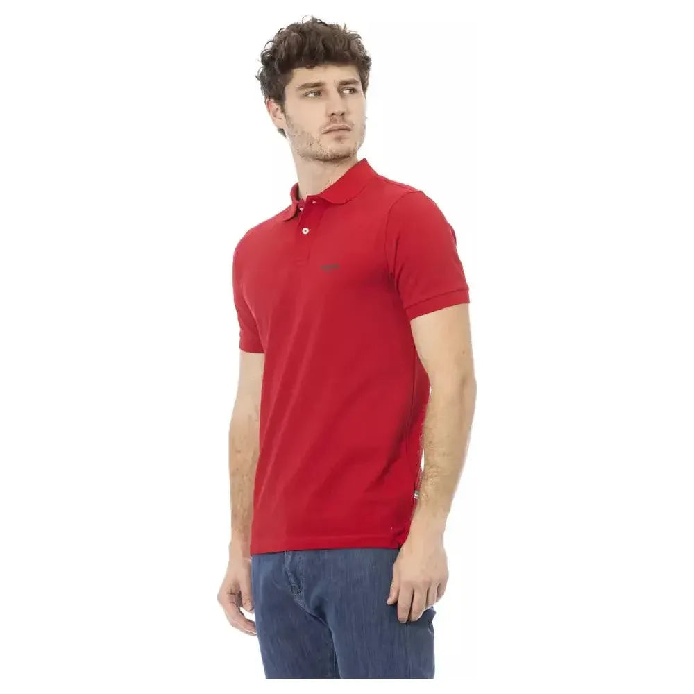 Baldinini Trend Red Cotton Men Polo Baldinini Trend