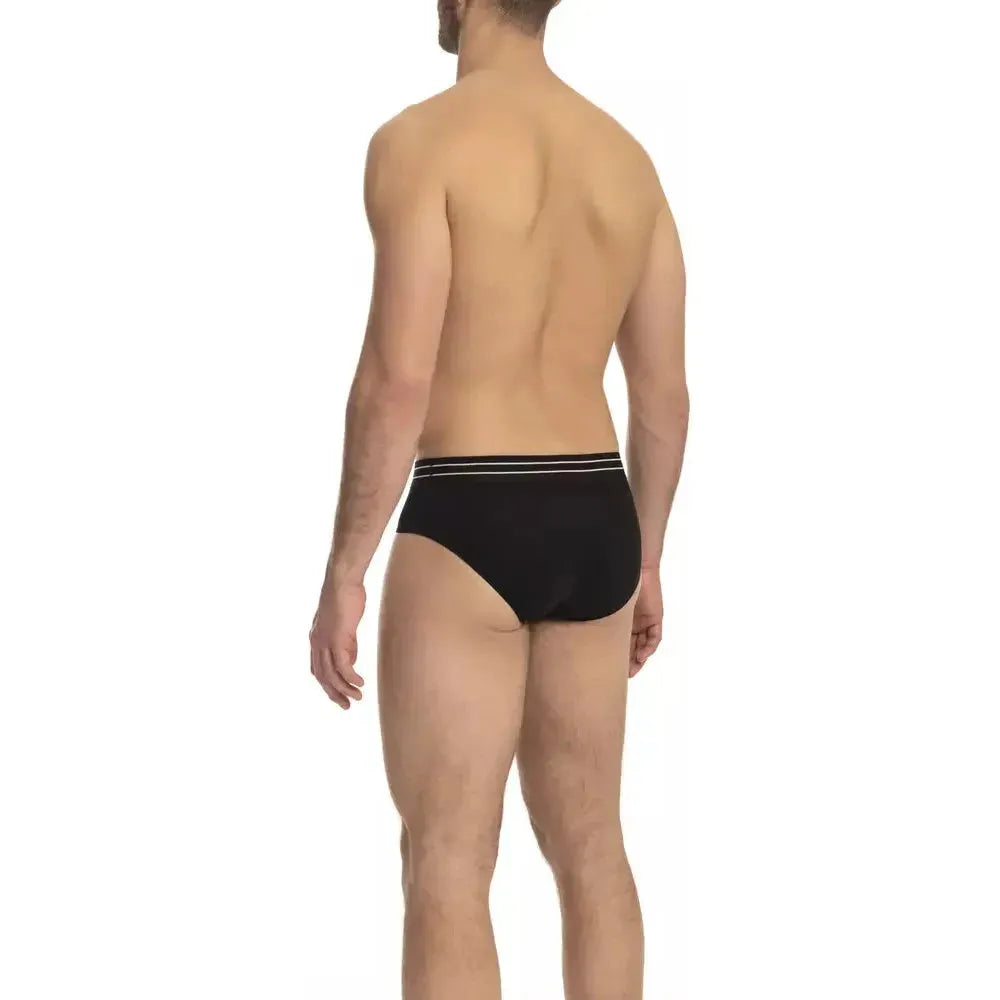 Cavalli Class Black Cotton Men's Underwear Trio Pack