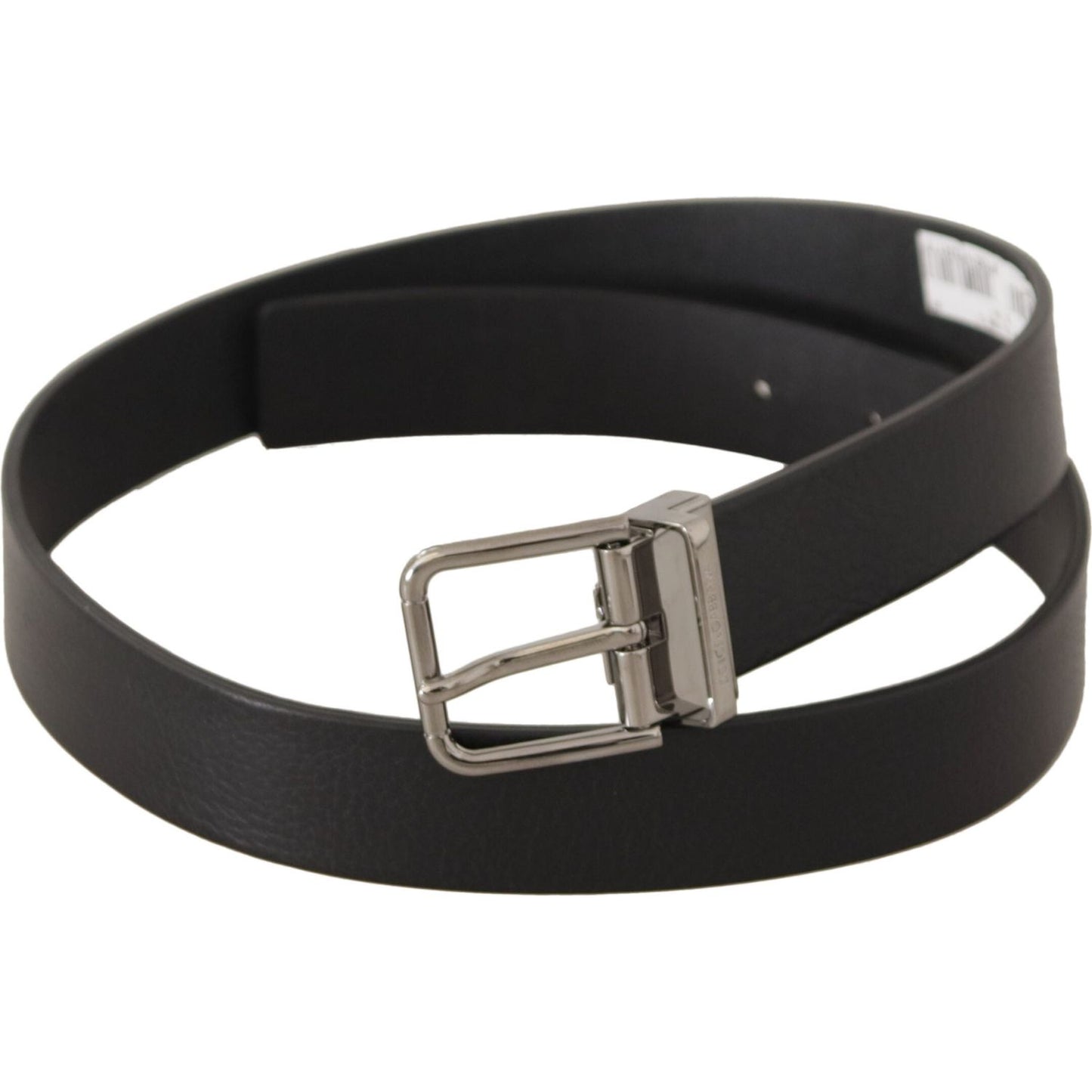 Dolce & Gabbana Elegant Black Leather Belt with Metal Buckle Dolce & Gabbana