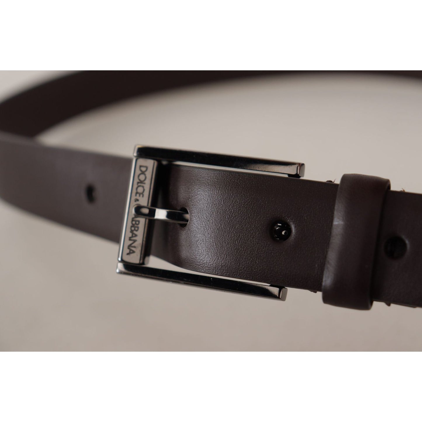 Dolce & Gabbana Elegant Dark Brown Leather Belt Dolce & Gabbana