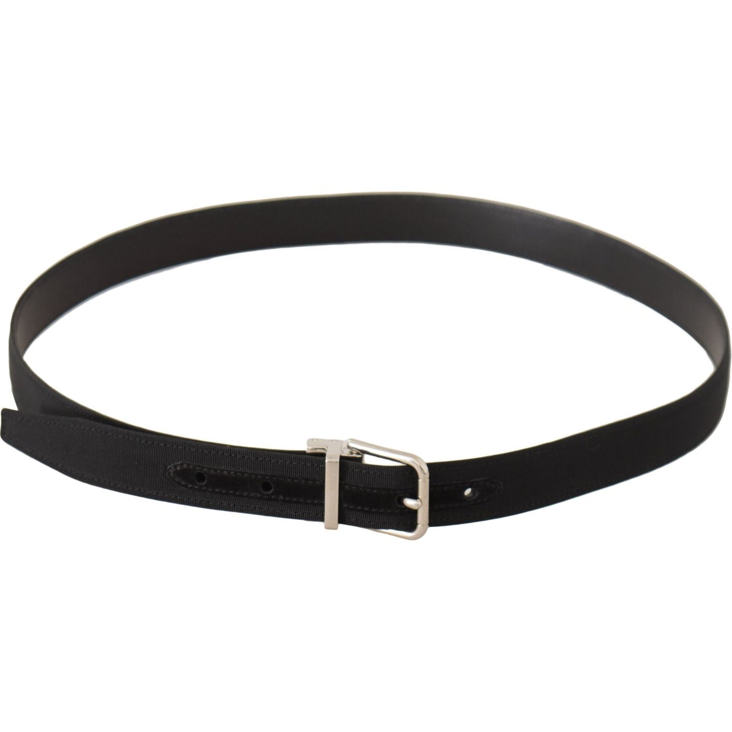 Dolce & Gabbana Elegant Black Canvas and Leather Belt Dolce & Gabbana