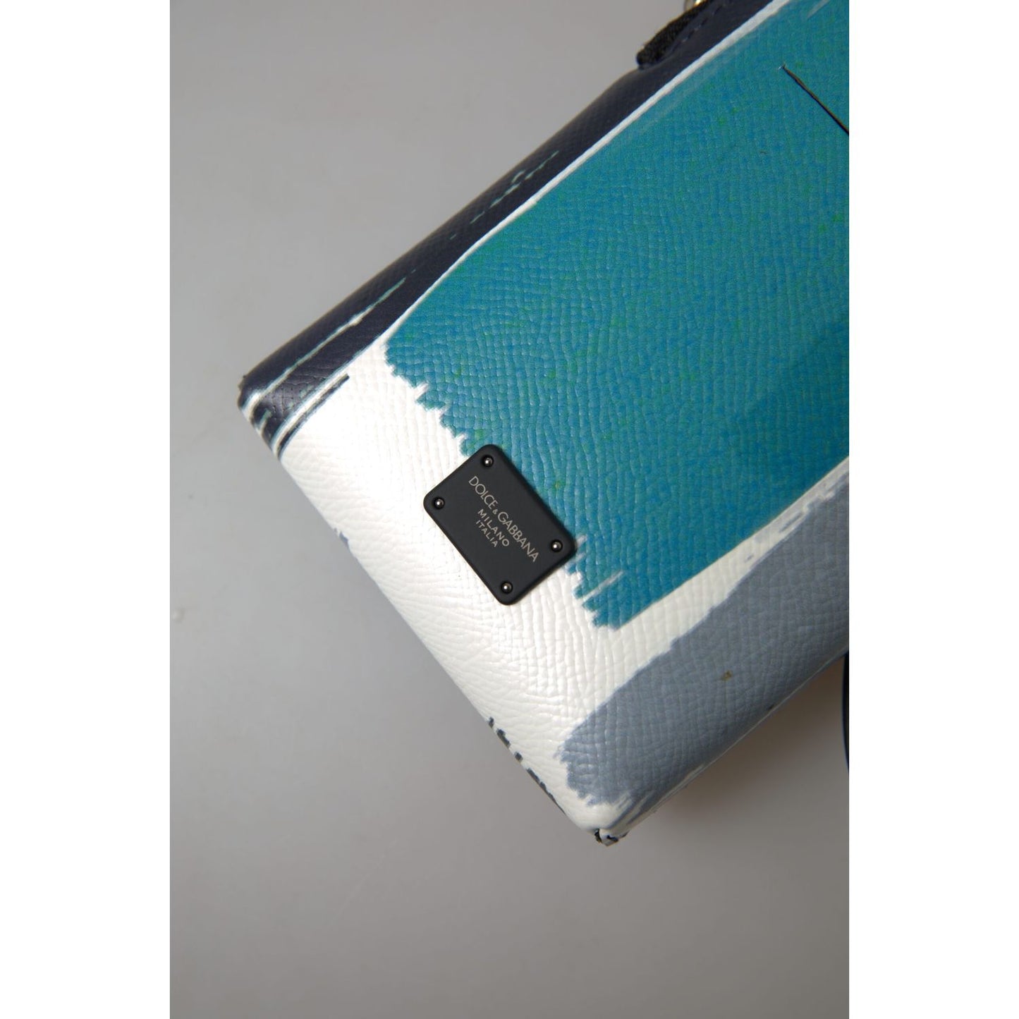 Dolce & Gabbana Blue Leather Purse Crossbody Sling Phone Bag Unisex