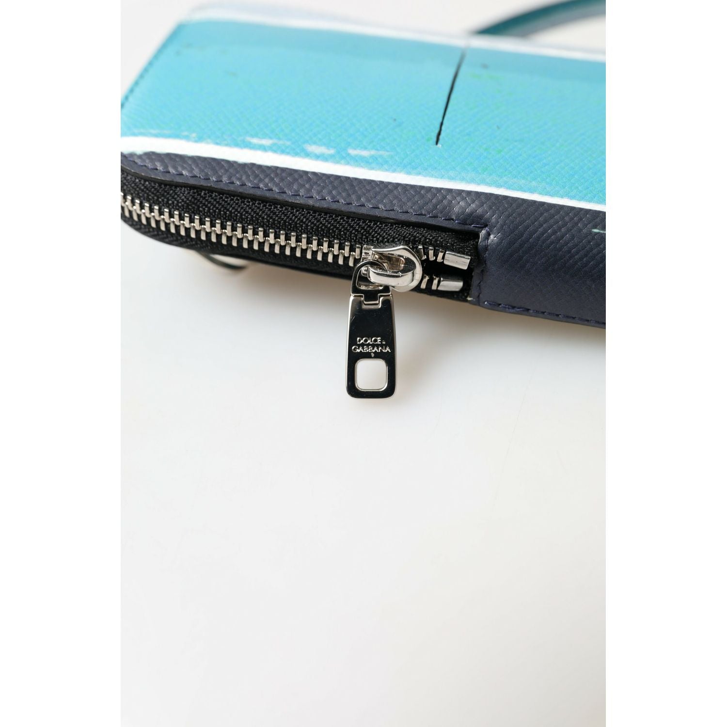 Dolce & Gabbana Blue Leather Purse Crossbody Sling Phone Bag Unisex