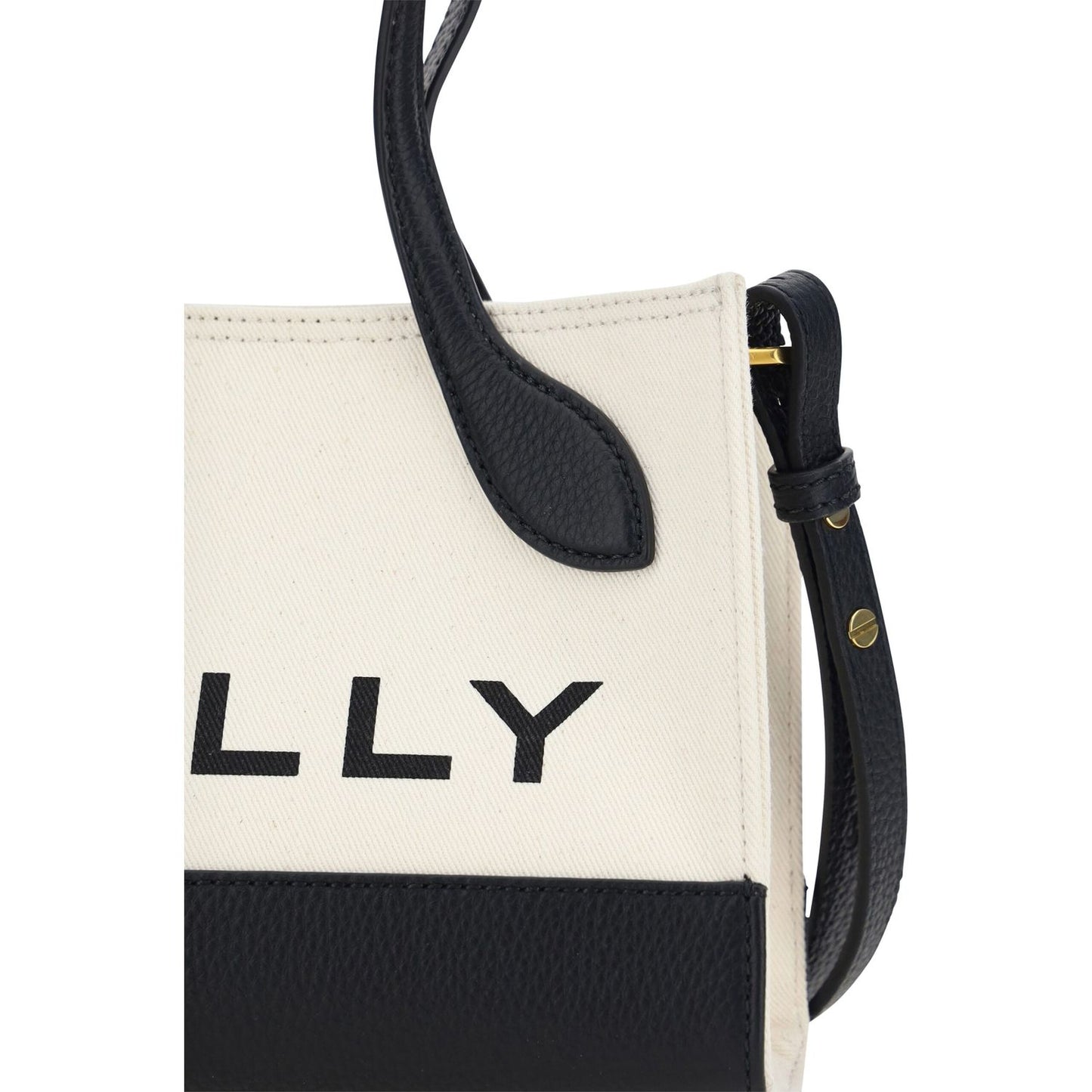 Bally White and Black Leather Mini Handbag