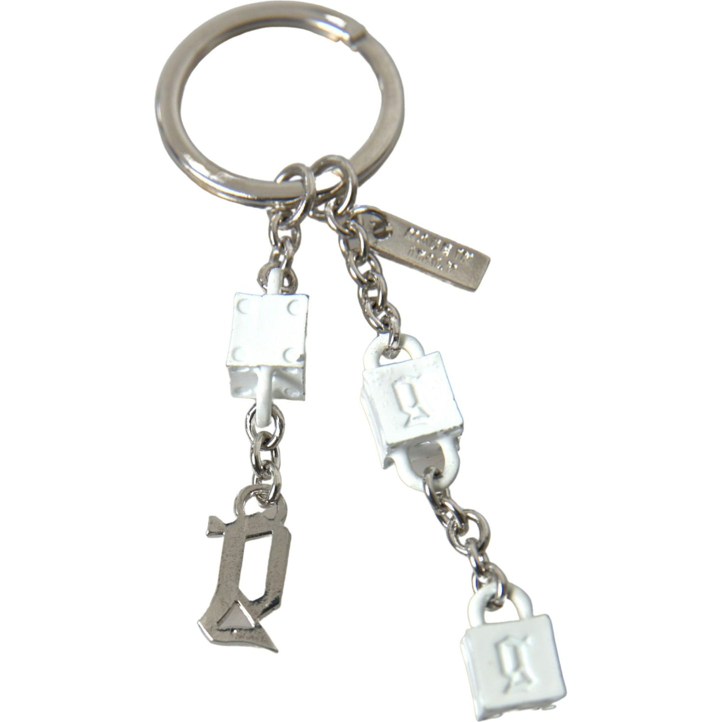 Dolce & Gabbana Silver Brass Logo Charm Keychain Dolce & Gabbana