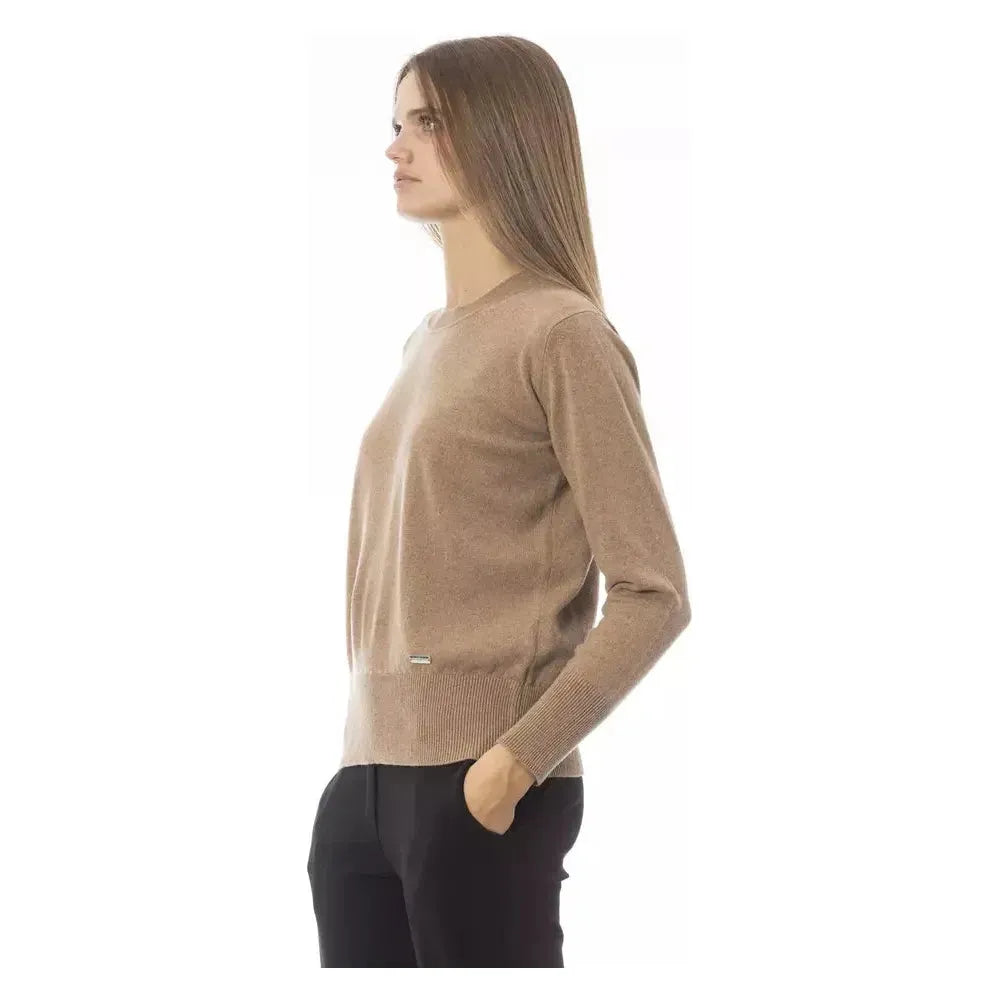 Baldinini Trend Beige Wool Women Sweater Baldinini Trend