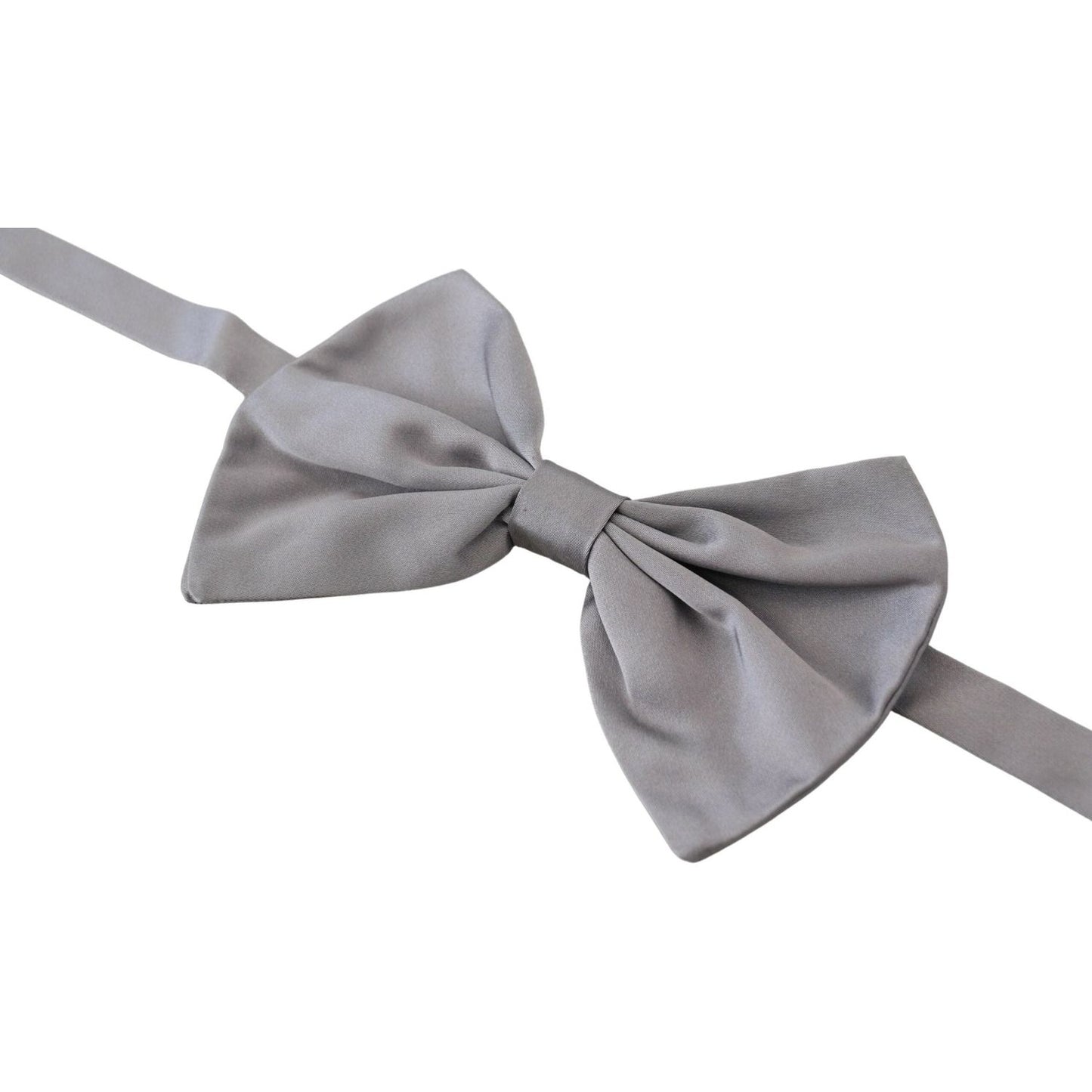 Dolce & Gabbana Elegant Silver Gray Silk Bow Tie Dolce & Gabbana