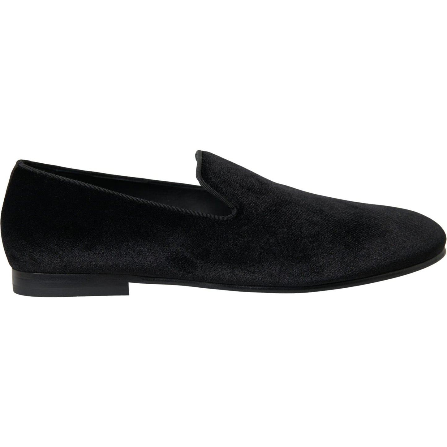 Dolce & Gabbana Elegant Velvet Black Loafers for Men Dolce & Gabbana