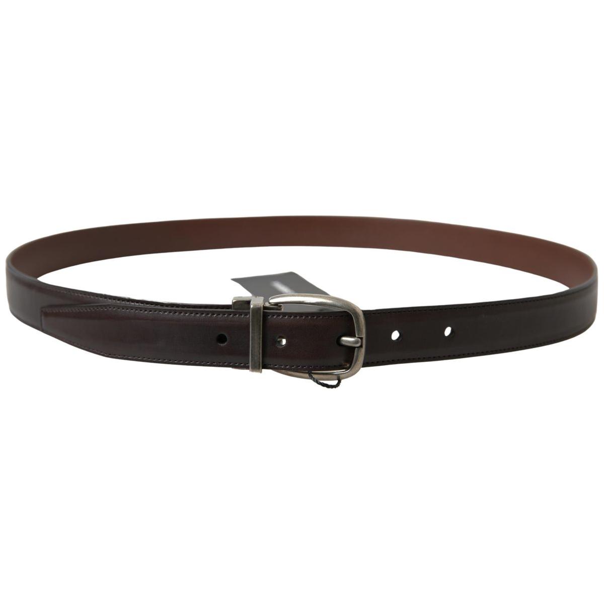 Dolce & Gabbana Elegant Leather Belt with Metal Buckle Dolce & Gabbana