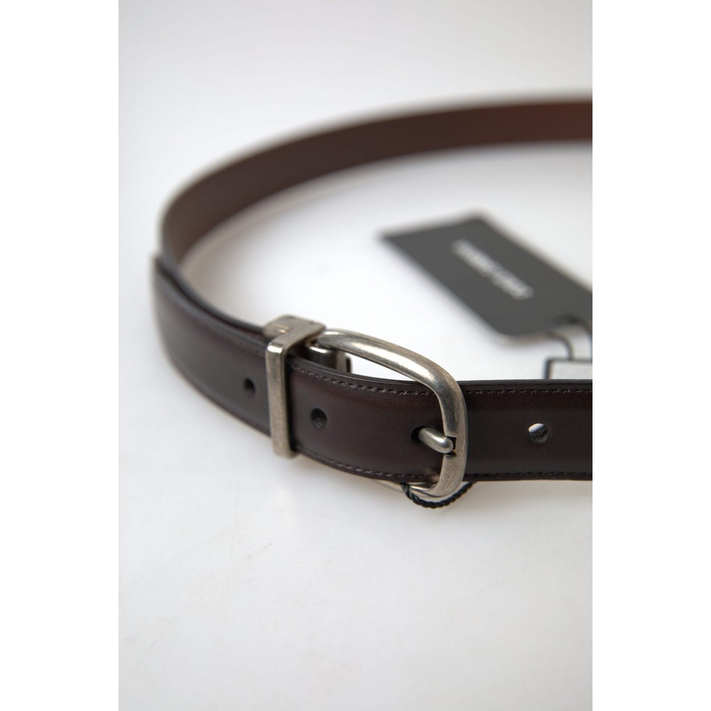 Dolce & Gabbana Elegant Leather Belt with Metal Buckle Dolce & Gabbana