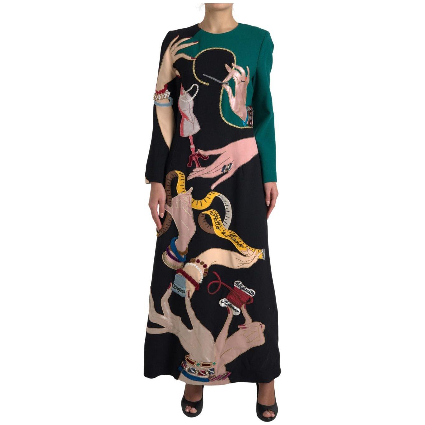 Dolce & Gabbana Elegant Multicolor Wool A-Line Dress Dolce & Gabbana