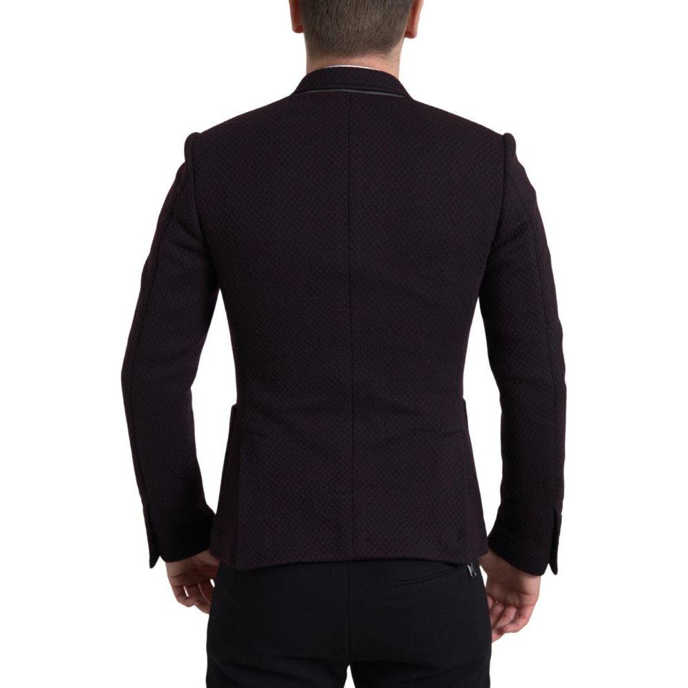 Dolce & Gabbana Elegant Purple Double Breasted Wool Blazer Dolce & Gabbana